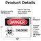 Signmission Chlorine Danger Sign, Vinyl Decal, 10in W x 7in L, 2PK OS-2PACK-DS-D-710-L-1065 - alternate 5
